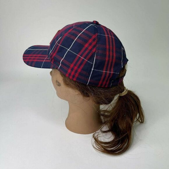 Love Your Melon Baseball Cap USA Made Plaid Red/Navy Blue Trucker hat Snapback - Picture 2 of 10